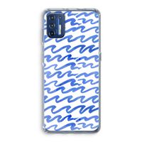 Blauwe golven: Motorola Moto G9 Plus Transparant Hoesje