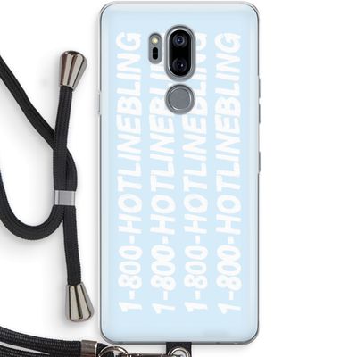 Hotline bling blue: LG G7 Thinq Transparant Hoesje met koord