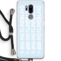 Hotline bling blue: LG G7 Thinq Transparant Hoesje met koord