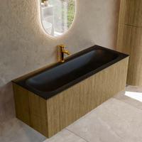 Badmeubel Mondiaz Kurve | 120 cm cm | Meubelkleur Dusk | Wastafelkleur Urban | Solid surface | Wasbak midden spoelbak | 1 kraangat