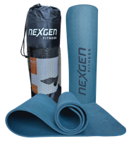 NexGen TPE Yogamat l Fitnessmat l Light Blue l 180 x 61 x 0,8 cm | Incl Draagtas - thumbnail