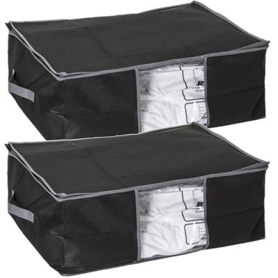 5Five Dekbed/kussen opberghoes - 2x - zwart - met vacuumzak - 60 x 44 x 25 cm