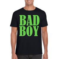 Bellatio Decorations Foute party t-shirt voor heren - Bad Boy - zwart - glitter - carnaval/themafeest 2XL  -