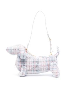 Thom Browne sac porté épaule Hector en tweed - Blanc