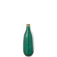 J-Line vaas Goud Boord - glas - groen - small - thumbnail