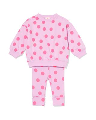 HEMA Babykledingset comfy fit rib stippen paars (paars)