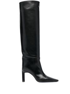 The Attico bottes en cuir - Noir