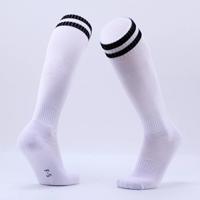 Kinderen voetbal sokken jongens Soccer sok Kid boven knie Plain sokken lange voetbal kousen mannen over knie hoge sok grootte: Kids grootte (wit met