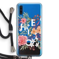 Hello in flowers: Samsung Galaxy A50 Transparant Hoesje met koord