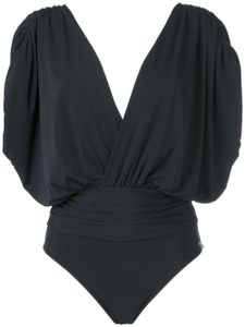 Brigitte deep V neck swimsuit - Noir