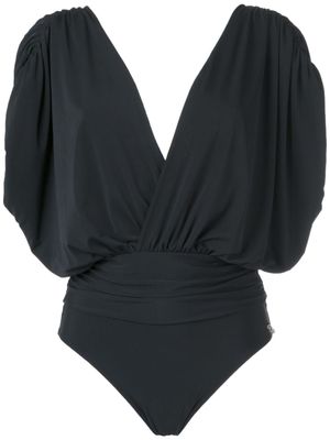 Brigitte deep V neck swimsuit - Noir