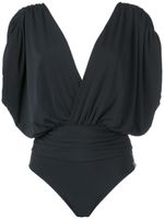 Brigitte deep V neck swimsuit - Noir - thumbnail