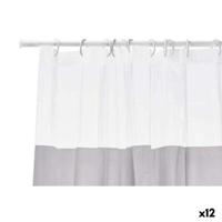 Douchegordijn Berilo Grijs Transparant Plastic PEVA 180 x 180 cm 16 x 28,5 x 4 cm (12 Stuks)