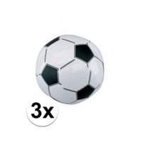 3x Opblaasbare voetballen strandbal - thumbnail