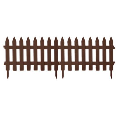 Tuinhekjes/borderranden - 21x stuks - kunststof - 960 cm - bruin - tuinafscheiding - 46 x 35 cm
