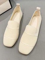 Women Hollow Out Comfy Square Toe Mesh Fabric Shoes - thumbnail