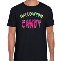 Halloween candy verkleed t-shirt zwart voor heren - thumbnail