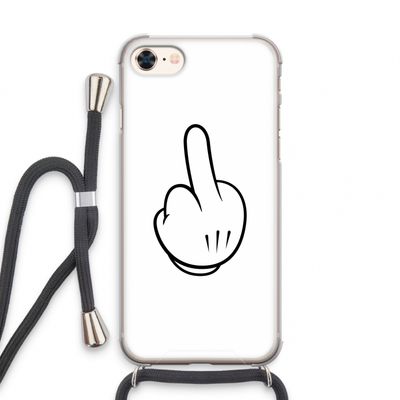 Middle finger white: iPhone 8 Transparant Hoesje met koord