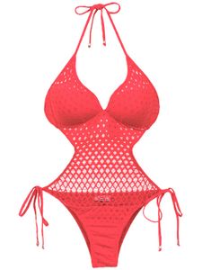 Amir Slama cut out detail swimsuit - Rouge