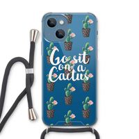 Cactus quote: iPhone 13 Transparant Hoesje met koord