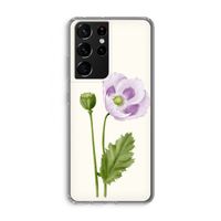 Purple poppy: Samsung Galaxy S21 Ultra Transparant Hoesje