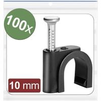 Quadrios 24CA433 Spijkerclip 24CA433 Bundel-Ø (bereik) 7 tot 10 mm Zwart 100 stuk(s)