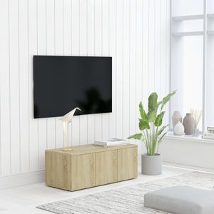 Tv-meubel 80x34x30 cm spaanplaat sonoma eikenkleurig