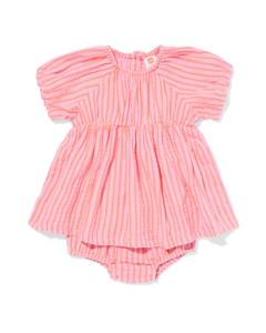 HEMA Baby Kledingset Mousseline Strepen Roze (roze)