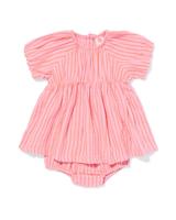 HEMA Baby Kledingset Mousseline Strepen Roze (roze)
