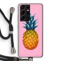 Grote ananas: Samsung Galaxy S21 Ultra Transparant Hoesje met koord
