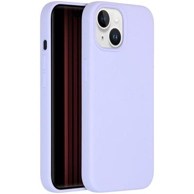 Accezz Liquid Silicone Backcover met MagSafe iPhone 15 Telefoonhoesje Paars