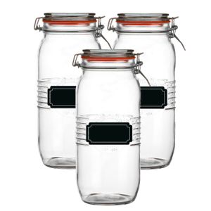 Weckpot/inmaakpot - 6x - 2L - glas - met beugelsluiting - incl. etiketten