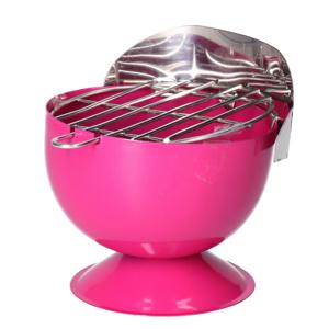 Asbak als BBQ vorm metaal 12 cm roze voor binnen/buiten