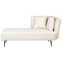 Beliani - RIOM - Chaise longue - Wit - Rechtszijdig - Stof