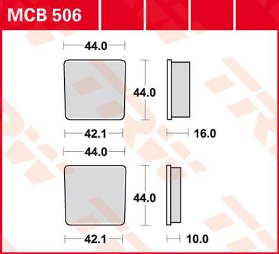 TRW Remblokken, en remschoenen voor de moto, MCB506 Allround organisch