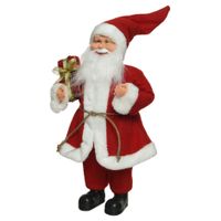 Kerstman decoratie pop/kerstpop beeld staand 30 cm