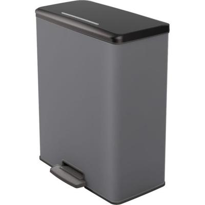 Duo Rechthoek Vuilnisbak - DECO BIN - CURVER - 52L (26+26L) - 49 x 32 x 61 cm - Antraciet