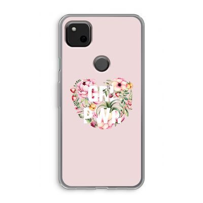 GRL PWR Flower: Google Pixel 4a Transparant Hoesje