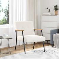 Fauteuil Crème 59 x 75 x 78 cm Krullend Wol-achtig Stof