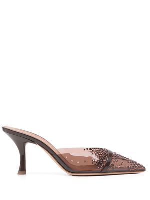 Malone Souliers mules en cuir à ornements en cristal 80 mm - Marron