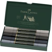 Faber-Castell Wasserfarben Marker markeerstift 5 stuk(s) Borstelpunt Donkergrijs, Grijs, Licht Grijs - thumbnail