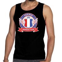 Zwart France drinking team tanktop / mouwloos shirt heren - thumbnail