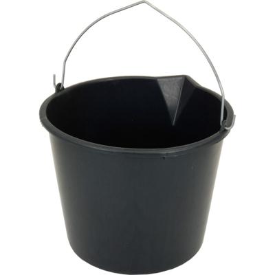 Stevige huishoud emmer - zwart - 20 liter - met tuit - Klusemmers - bouwemmers