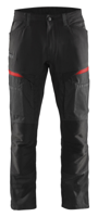 Blåkläder Service werkbroek met stretch 14561845 | Zwart/Rood | Maat 56 - 7330509651537