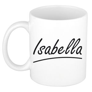 Isabella voornaam kado beker / mok sierlijke letters - gepersonaliseerde mok met naam   -