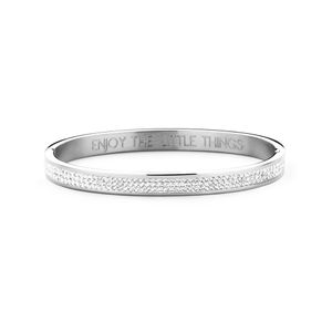 CO88 Collection Sparkle 8CB 90306 Stalen Bangle met Kristallen - One-size (58x49x6 mm) - Zilverkleurig / Wit