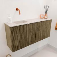 Toiletmeubel Mondiaz Joya Dlux | 90 cm | Meubelkleur Dusk | Faye wastafel Meli Wasbak Links | Zonder kraangat(en)