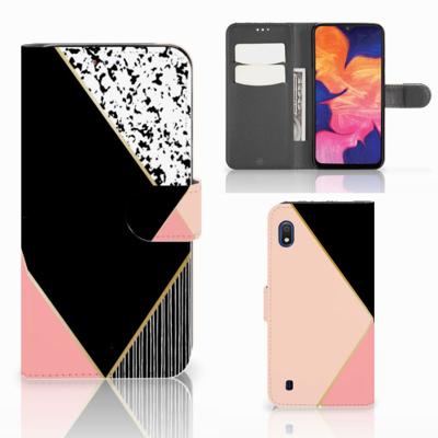 Samsung Galaxy A10 | Book Case | Zwart Roze Vormen