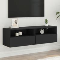 Tv-wandmeubel 100x30x30 cm bewerkt hout zwart Tv-wandmeubel 100x30x30 cm bewerkt hout zwart