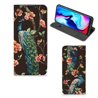 Motorola Moto G9 Play Hoesje maken Pauw met Bloemen